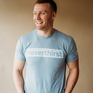 Shop the neverthirst block t-shirt, give clean and living water to the unreached!
