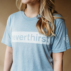 Shop the neverthirst block t-shirt, give clean and living water to the unreached!