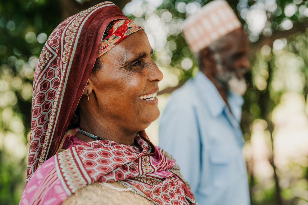 Ababech smiles after speaking about the change clean water brings to the women in her Ethiopian village through neverthirst